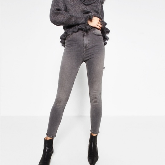 grey skinny high waisted jeans
